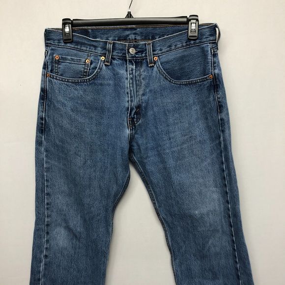 Levi's 505 Men Blue Denim Straight Leg 100% Cotton Jeans Size 34X29 B205 -3 - Picture 12 of 16